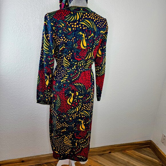 GOLDWORM Rare Vintage 70's Modern Art Italian Wool Dress - Picture 7 of 14